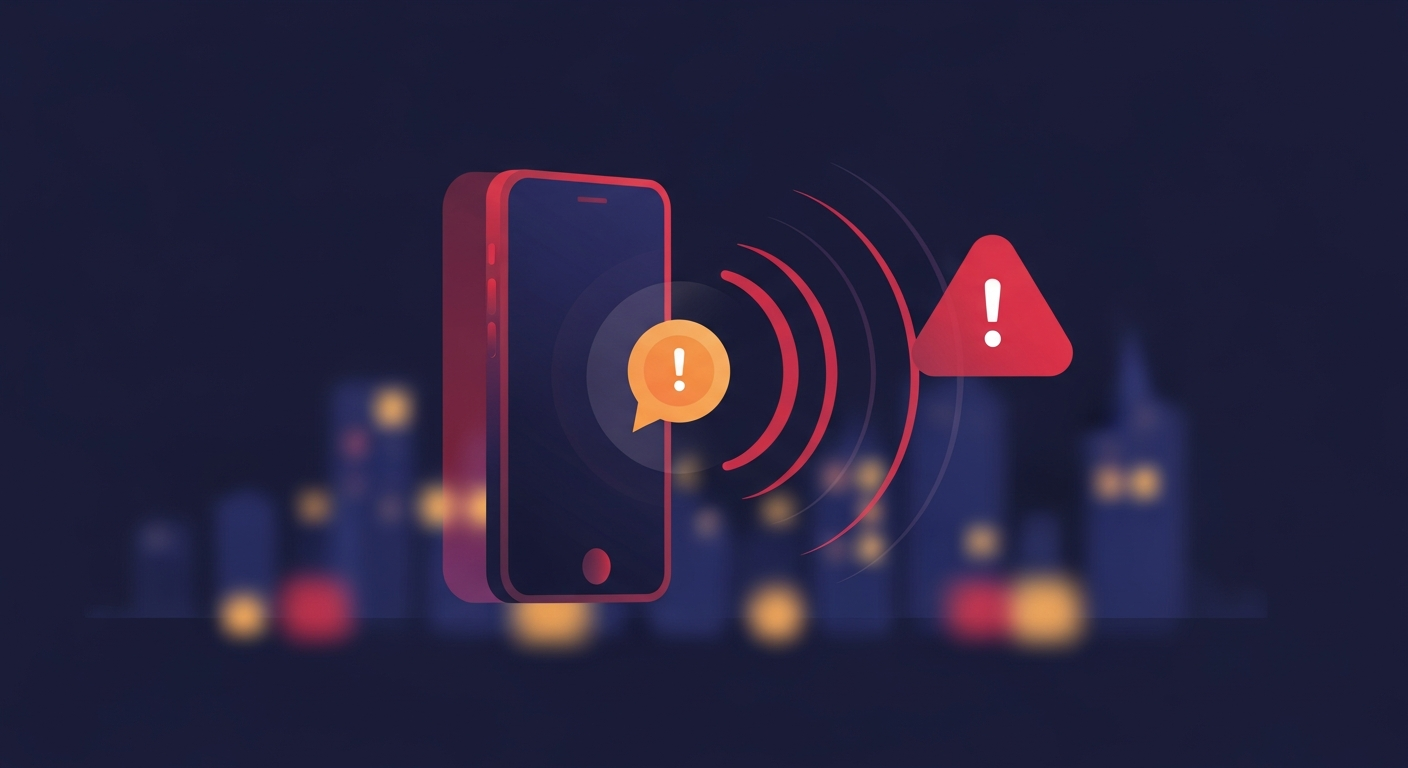 Real-time location-based crime alert notification on a smartphone